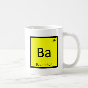 Ba - Badminton Sport Chemie Periodiek Systeem Koffiemok