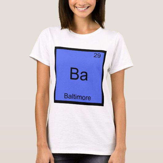 Ba - Baltimore City Chemie Elementsymbool T-shirt (Voorkant)