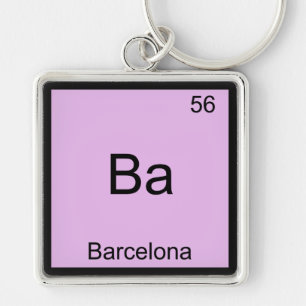 Ba - Barcelona Grappig Chemie Element Symbool T-sh Sleutelhanger
