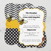 Ba-Bee Baby shower Invitation | Koning/koningin Kaart (Voorkant / Achterkant)