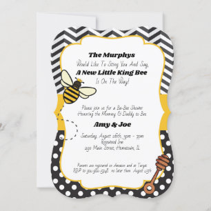Ba-Bee Baby shower Invitation   Koning/koningin Kaart