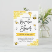 Ba-Bee Bee thema babyshower uitnodiging (Staand voorkant)