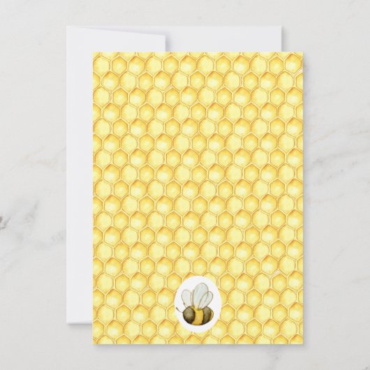 Ba-Bee Bee thema babyshower uitnodiging (Achterkant)