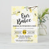 Ba-Bee Honeycomb Bumble Bee 1st Birthday Kaart (Staand voorkant)