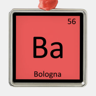 Ba - Bologna Vleesscheikunde Periodieke Tabel Symb Metalen Ornament