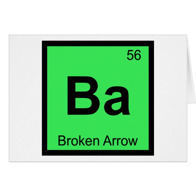 Ba - Broken Arrow Oklahoma Chemistry Symbol (Voorkant Horizontaal)
