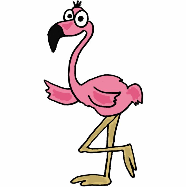 BA- Cartoon Flamingo Photo Sculpture Staand Fotobeeldje (Voorkant)