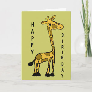 BA- Cute Funny Giraffe Birthday Card Kaart