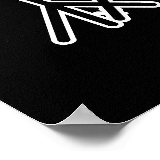 Ba-da-ba-boon Funny Baboon Pun Dark BG Poster (Hoek)