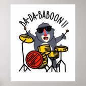 Ba-da-ba-boon Funny Monkey Baboon Pun Poster (Voorkant)