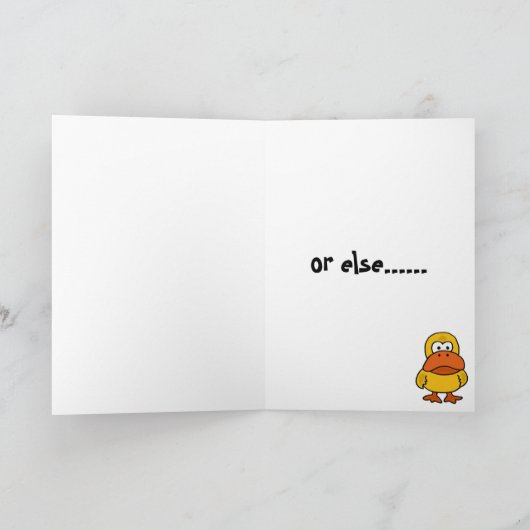 BA de boze Kaart van de Verjaardag van de Eend (Binnen)