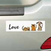 BA- Dogs and Cats Love Bumber Sticker (Op auto)
