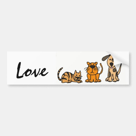 BA- Dogs and Cats Love Bumber Sticker (Voorkant)