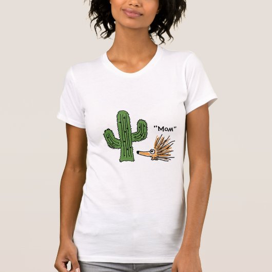 BA- Funny Cartoon Porcupine en Cactus T-shirt (Voorkant)