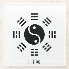 Ba Gua, acht trigrammen, yin yang aanpasbaar Glazen Onderzetter