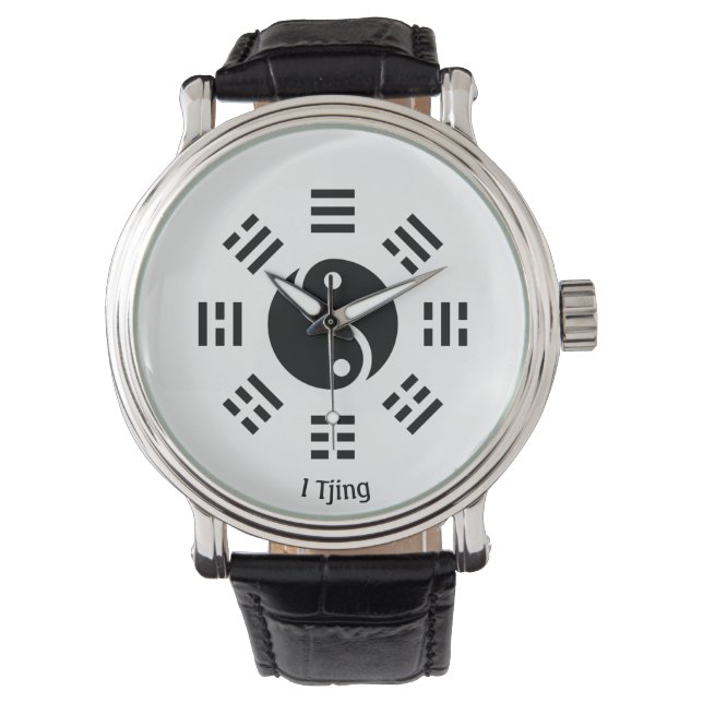 Ba Gua, acht trigrammen, yin yang aanpasbaar Horloge (Voorkant)