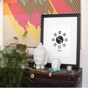 Ba Gua, acht trigrammen, yin yang aanpasbaar Perfect Poster