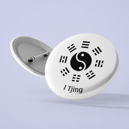 Ba Gua, acht trigrammen, yin yang aanpasbaar Ronde Button 7,6 Cm