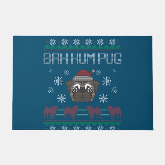Ba Ham Pug Pugly Christmas Ugly Christmas Sweater Deurmat (Voorkant)