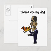 BA- Obama Ate My Dog Briefkaart (Voorkant / Achterkant)
