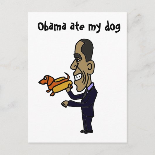 BA- Obama Ate My Dog Briefkaart (Voorkant)
