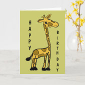 BA - Schattigee Grappige Giraffe Verjaardag Kaart (Gele Bloem)