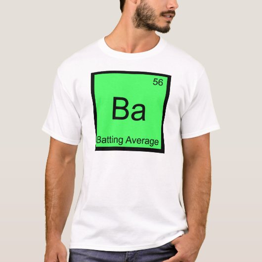 Ba - Slaggemiddelde Chemie Elementsymbool T-shirt (Voorkant)