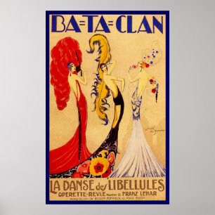 Ba-Ta-Clan operette  Franse theateradvertenties Poster