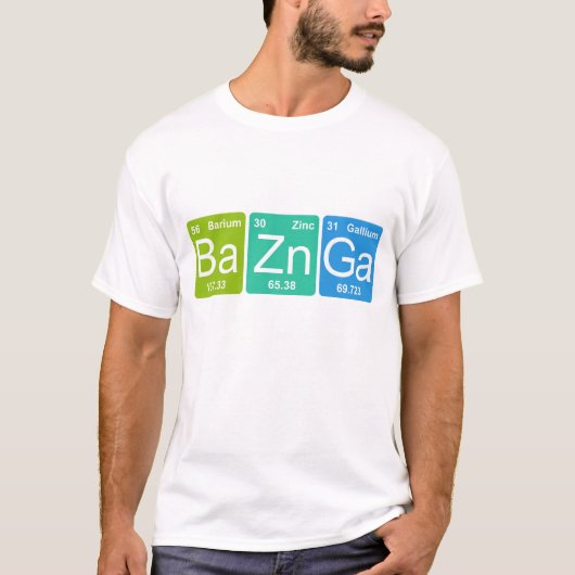 Ba Zn Ga. Periodic Table Elements T-shirt (Voorkant)