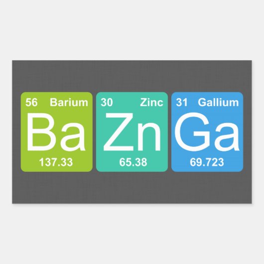Ba Zn Ga! Periodieke tabelelementen Stickers (Voorkant)