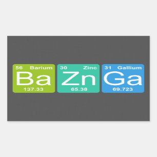 Ba Zn Ga. Periodieke tellers voor tabelelementen Rechthoekige Sticker