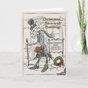 Baa-aa Humbug Punny Xmas Gevouwen Vakantie Kaart