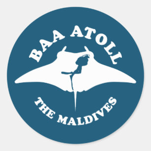 Baa Atoll Duiken Ronde Sticker