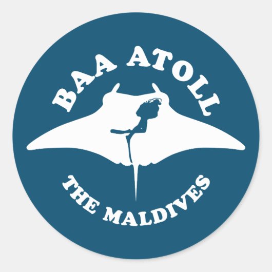 Baa Atoll Duiken Ronde Sticker (Voorkant)