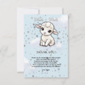 Baa-baa A Little Lamb Stars Baby shower Bedankkaart (Voorkant)