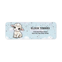 Baa-baa A Little Lamb Stars Baby shower Etiket