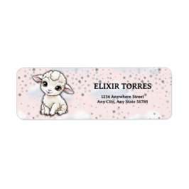 Baa-baa A Little Lamb Stars Baby shower Etiket
