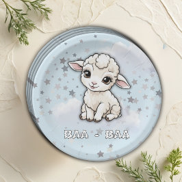 Baa-baa A Little Lamb Stars Baby shower Papieren Bordje