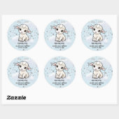 Baa-baa A Little Lamb Stars Baby shower Ronde Sticker (Vel)