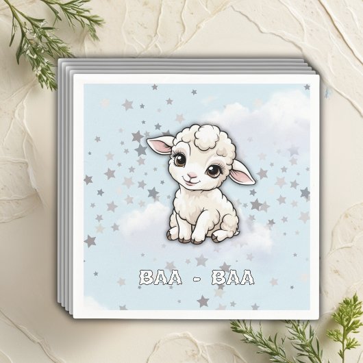 Baa-baa A Little Lamb Stars Baby shower Servet