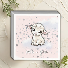Baa-baa A Little Lamb Stars Baby shower Servet