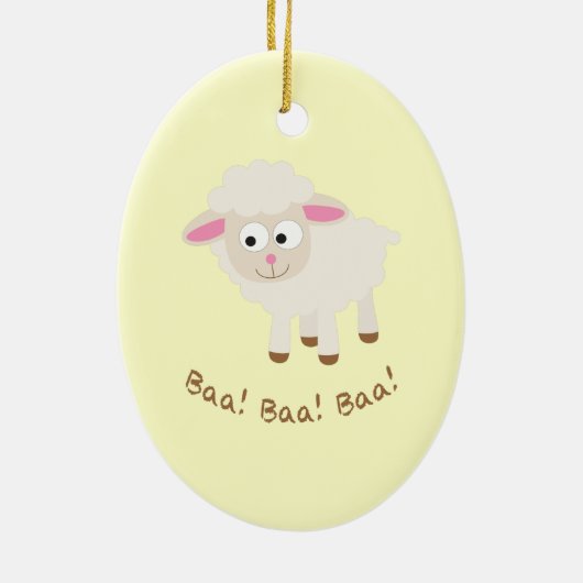 Baa. Baa. Baa. Cute Little Lamb Keramisch Ornament (Achterkant)
