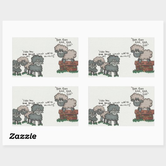 Baa, Baa, Baa Rechthoekige Sticker (Vel)