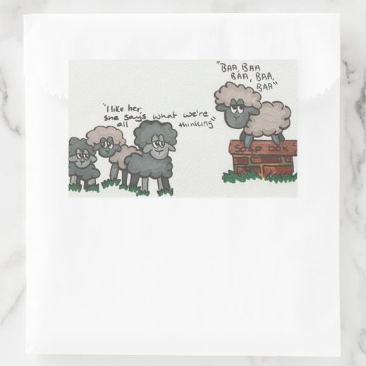Baa, Baa, Baa Rechthoekige Sticker (Tas)