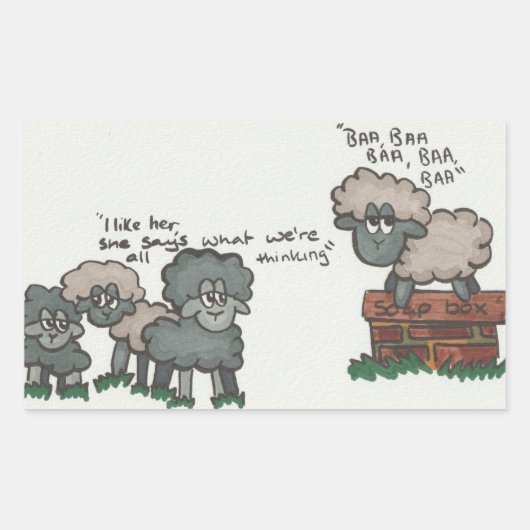 Baa, Baa, Baa Rechthoekige Sticker (Voorkant)