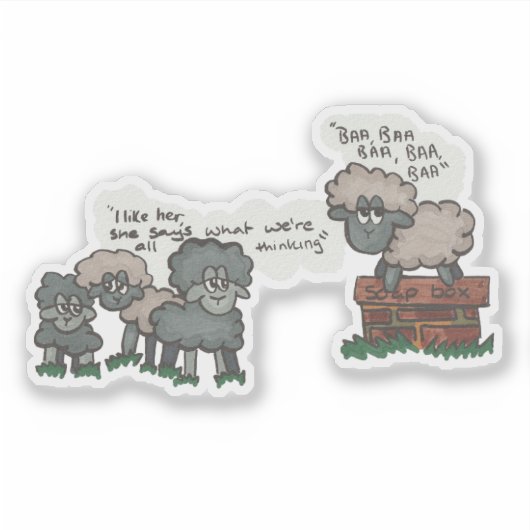 Baa, Baa, Baa Sticker (Voorkant)