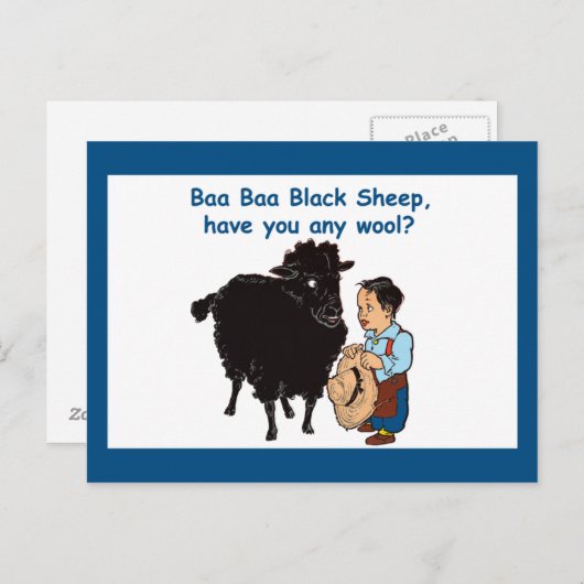 Baa Baa Black Sheep Briefkaart (Voorkant / Achterkant)