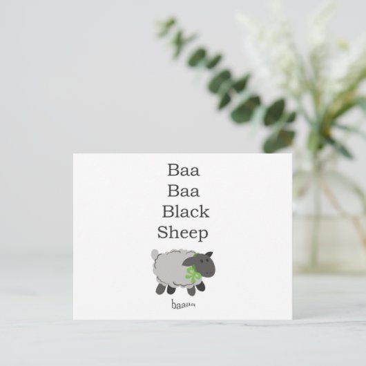 Baa Baa Black Sheep Briefkaart (Staand voorkant)