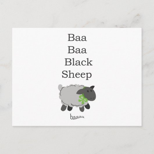 Baa Baa Black Sheep Briefkaart (Voorkant)