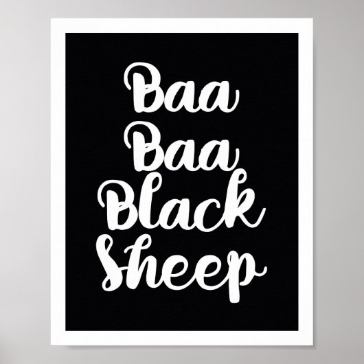 Baa Baa Black Sheep Color Block Poster (Voorkant)